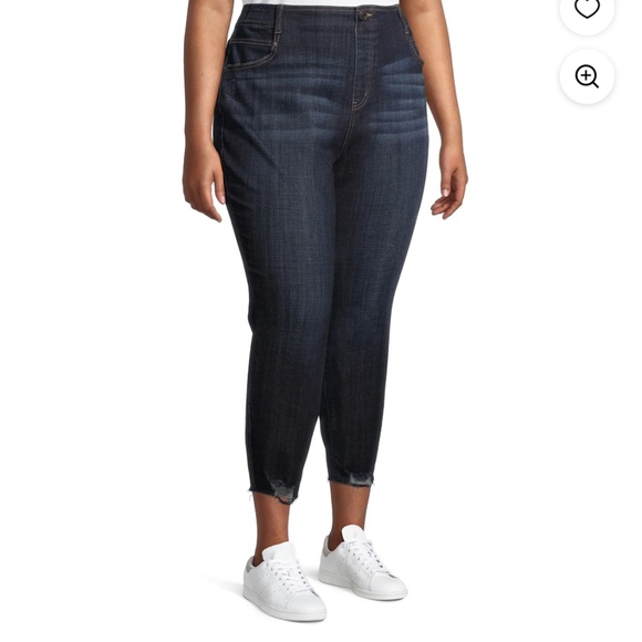 Terra and Sky Women’s Plus Pull On Dark Wash Denim Capris Size 3X (24W-26W) NWT - Picture 5 of 9